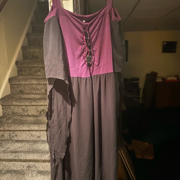 Purple and Black Sheer Dress Fairy Renaissance Cottagecore 3XL - Picture 2 of 3